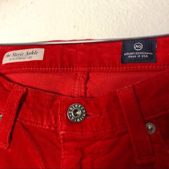 ADRIANO GOLDSCHMIED Stevie Red Corduroy Ankle pants Jeans 27 - Picture 5 of 8